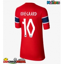 Camisa de Futebol Noruega Martin Odegaard #10 Equipamento Principal Mulheres Mundo 2026 Manga Curta